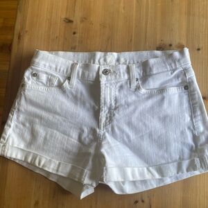 7 for all mankind white denim shorts